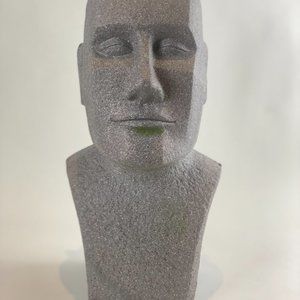 Moai Bust Planter, Gray